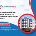 AI plagiarism removal Central Institute of Freshwater Aquaculture Cuttack