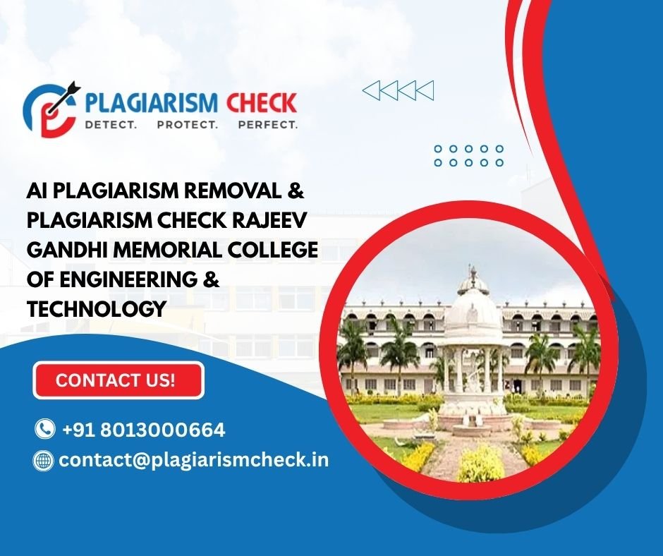 AI plagiarism removal & plagiarism check Rajeev Gandhi Memorial College of Engineering & Technology