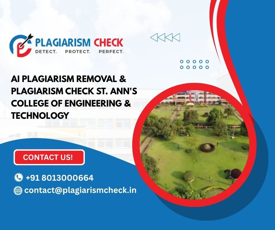 AI plagiarism removal & plagiarism check St. Ann's College of Engineering & Technology